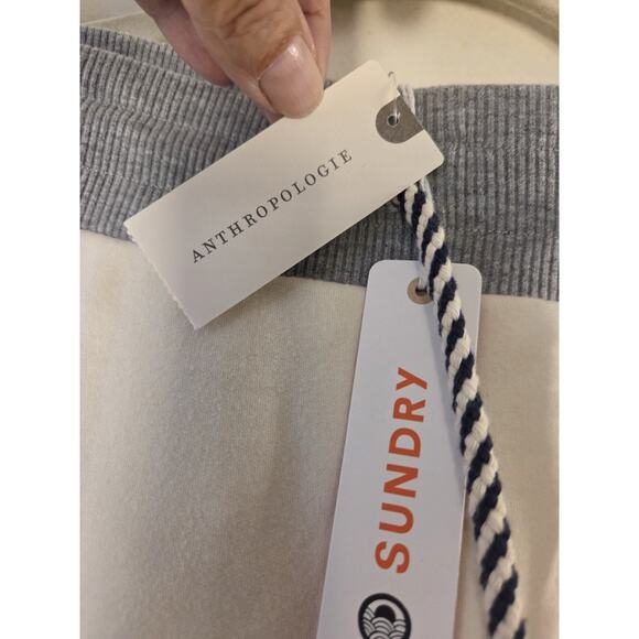 Sundry Women's S Flared Mini Skort Cream Gray Soft Cotton Modal Anthropology - Picture 3 of 11